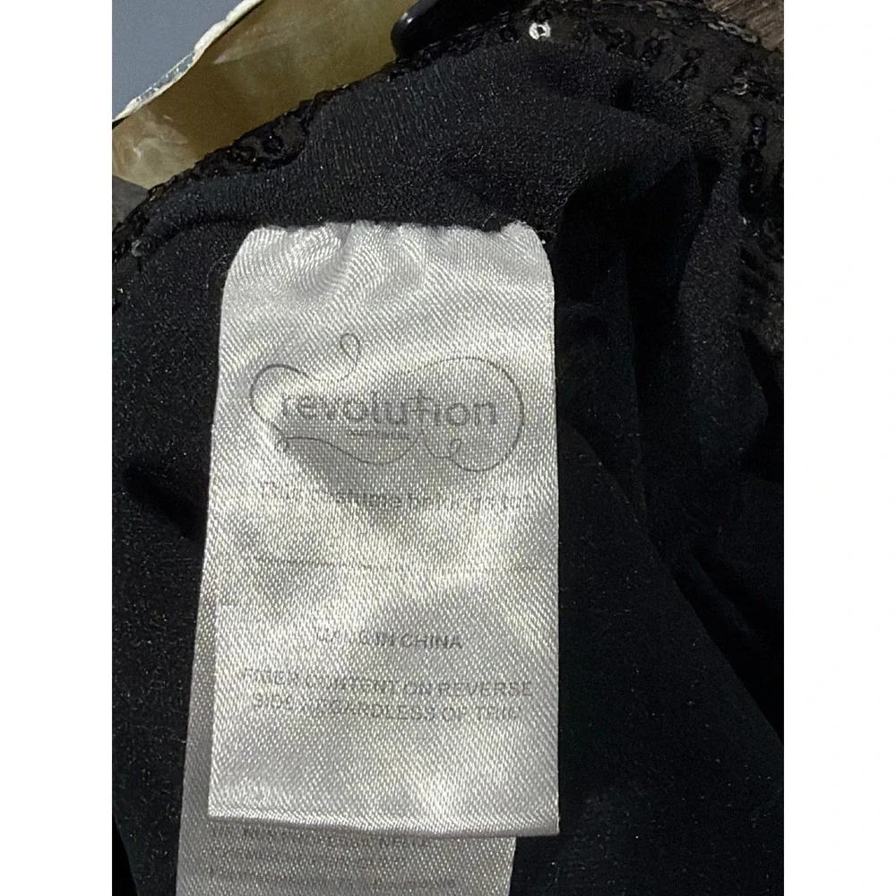 Revolution Dancewear‎ Romper Girls MC Black Sequin Sleeveless Performance EUC
